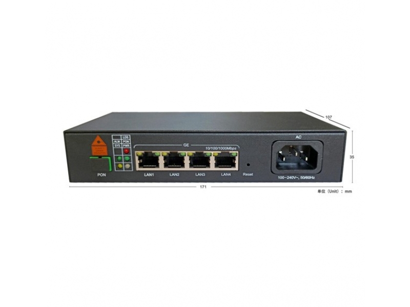 G800-04G GPON工业级ONU 内置AC220V电源4GE四口千兆