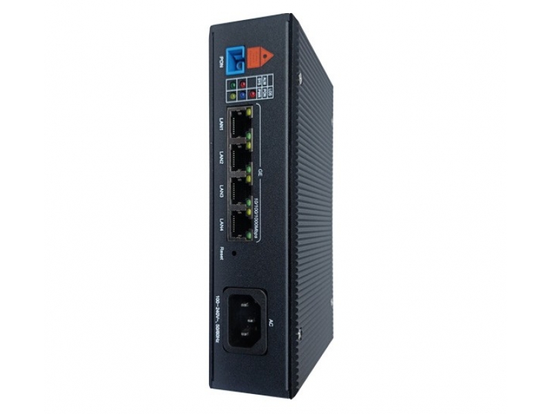 IEP2400E-X DIN导轨工业级4口千兆ONU 铝合金内置AC220V