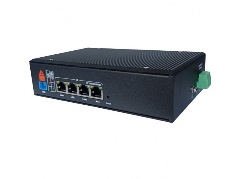 IEP2400E-T 工业级4口千兆ONU DIN导轨铝合金内置接线端子AC220V电源